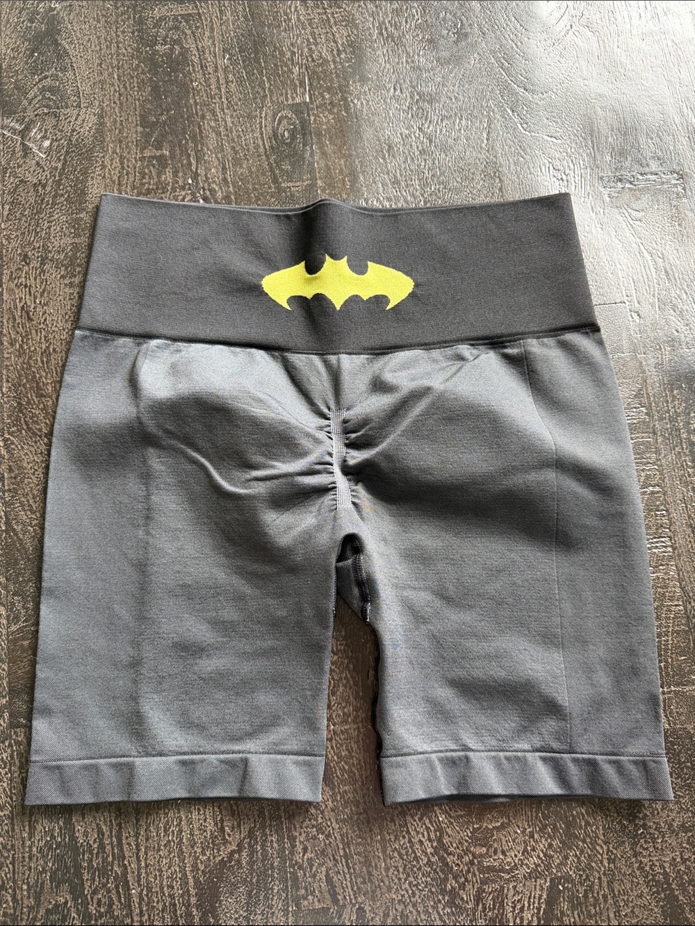 Batman Women's Gray Bike Shorts with Yellow Logo